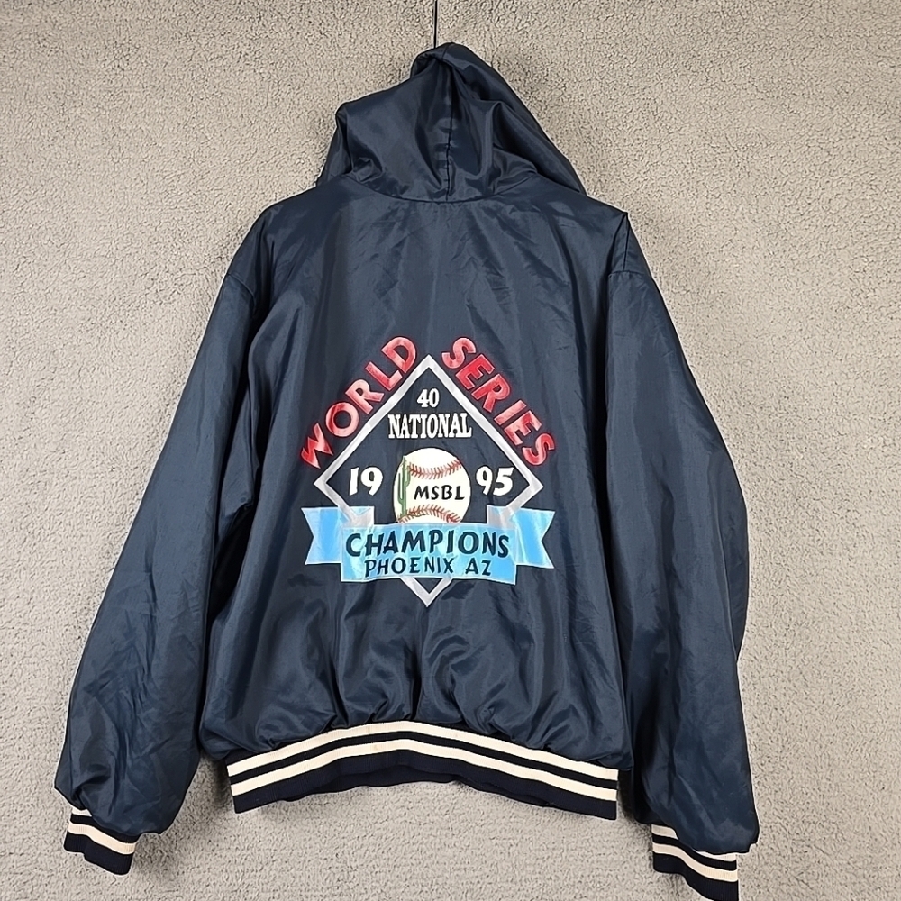 Vintage Rennoc  1995 Windbreaker Jacket Size XL MSBL Word Series Champions Ph AZ